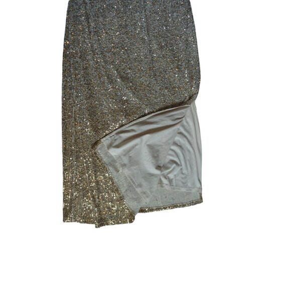 Chelsea & Violet Gold Silver Ombre Sequin Cocktail Shift Dress Women Size Medium - Picture 6 of 8